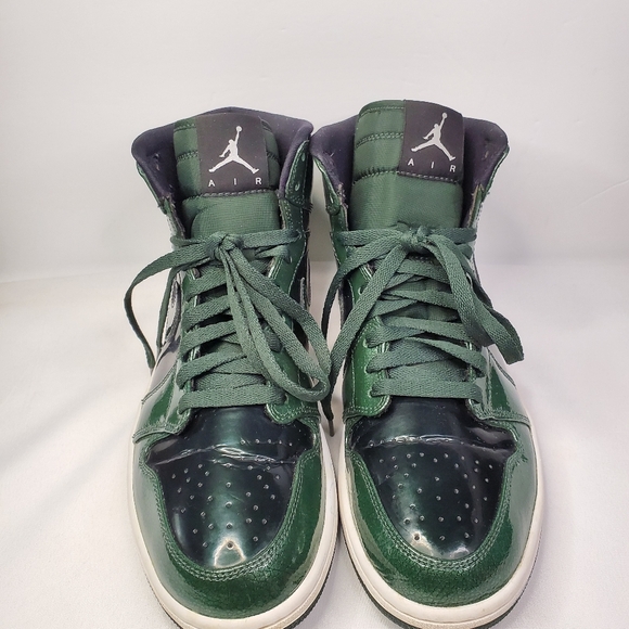 Size 10 Nike Air Jordan 1 Retro High Anti Gravity Grove Green Patent 332550-300 - Picture 2 of 16
